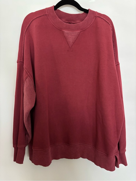 aerie Tops - Aerie Oversized Crewneck Sweatshirt Size M Burgundy